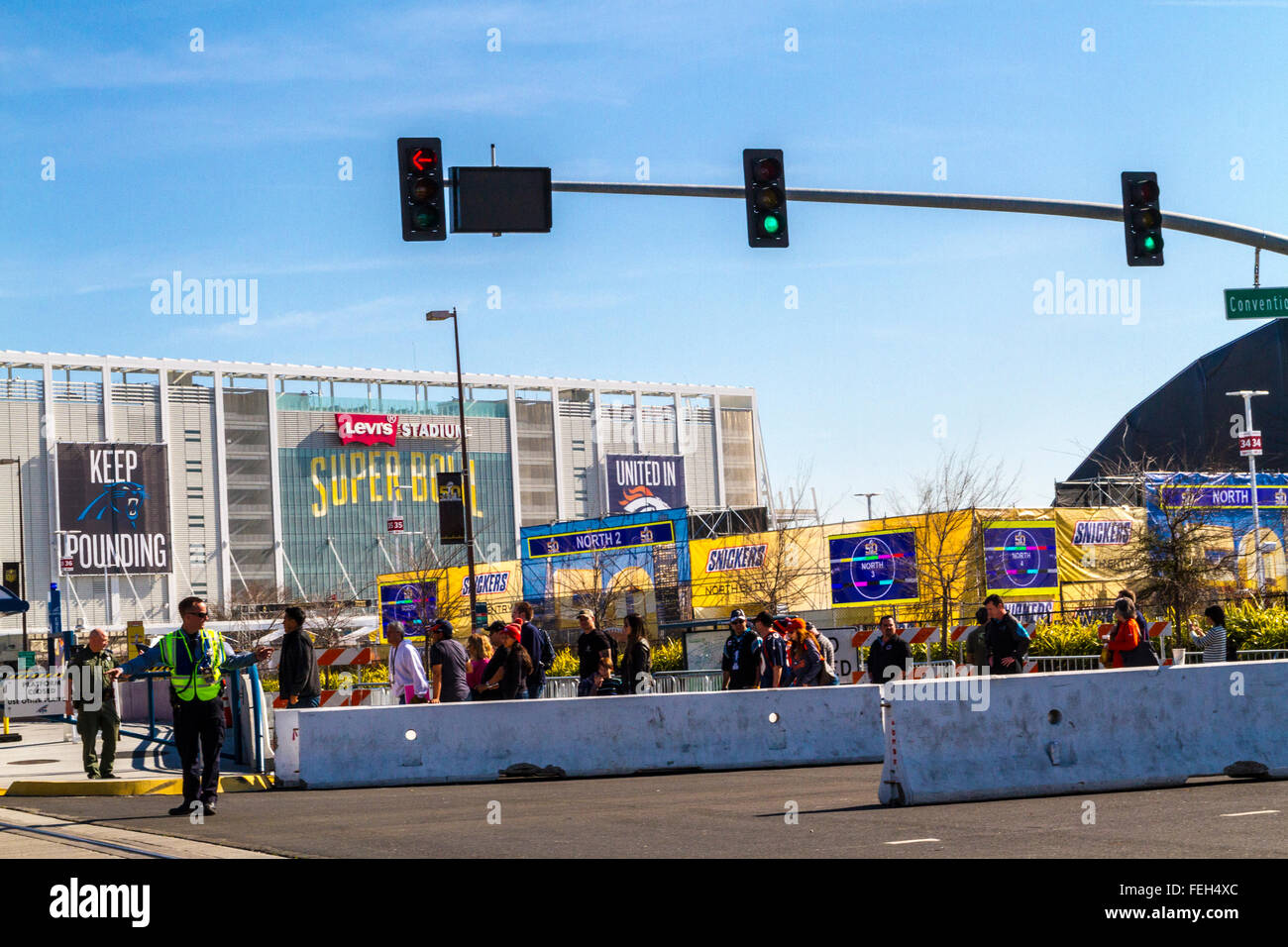 Levis Stadium home of Super bowl 50 on Saturday the 6th of February 2016 the day before the Super bowl Stock Photo