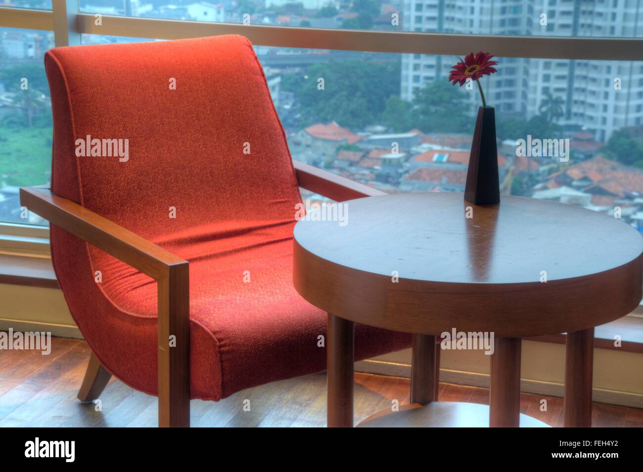 Armchair and coffee table Stock Photo Alamy