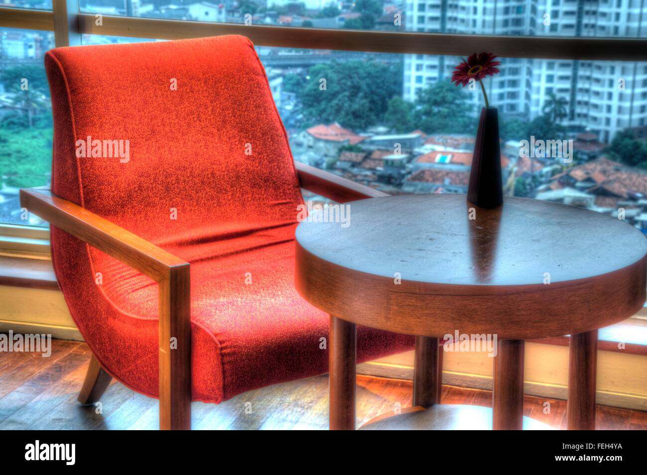 Armchair and coffee table Stock Photo Alamy