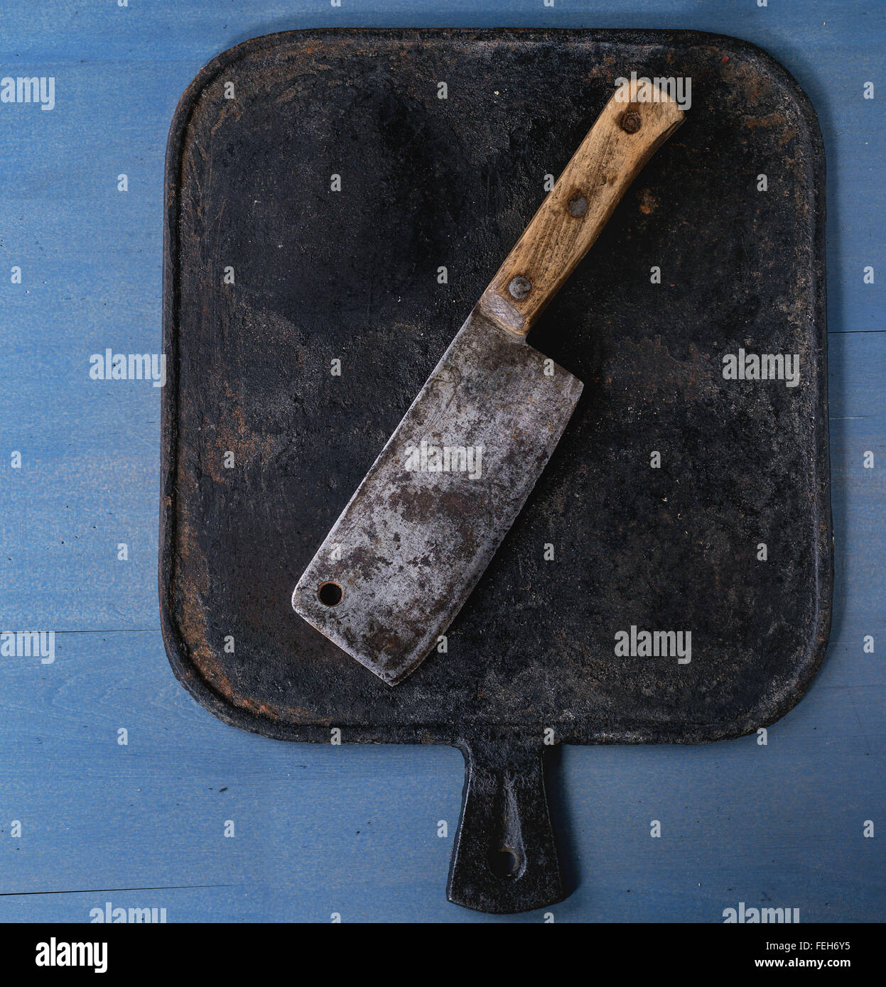 Vintage butcher cleaver Stock Photo Alamy