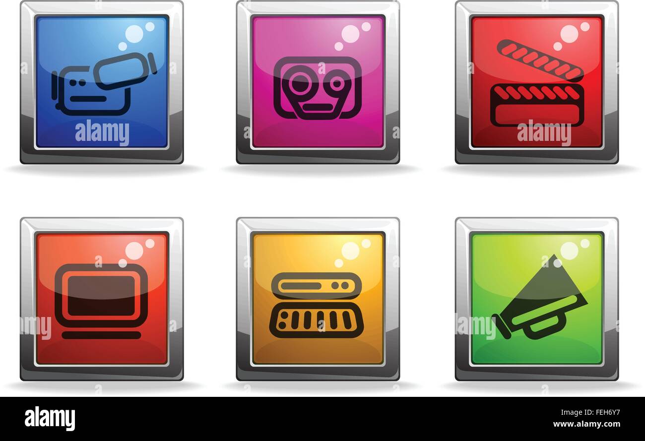 Media vector icon set Stock Vector Image & Art - Alamy