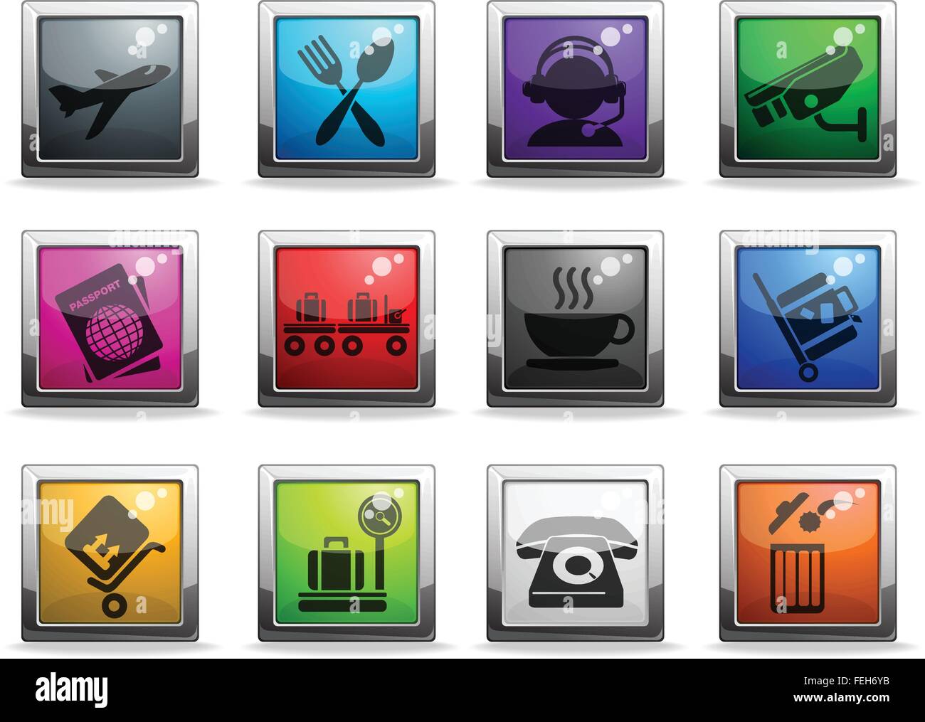Airport icons set Stock Vector Image & Art - Alamy