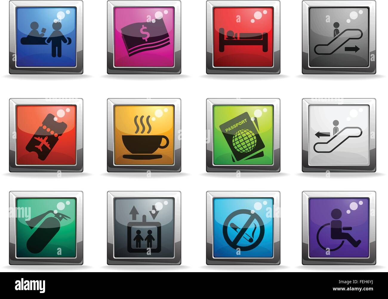 Airport icons set Stock Vector Image & Art - Alamy