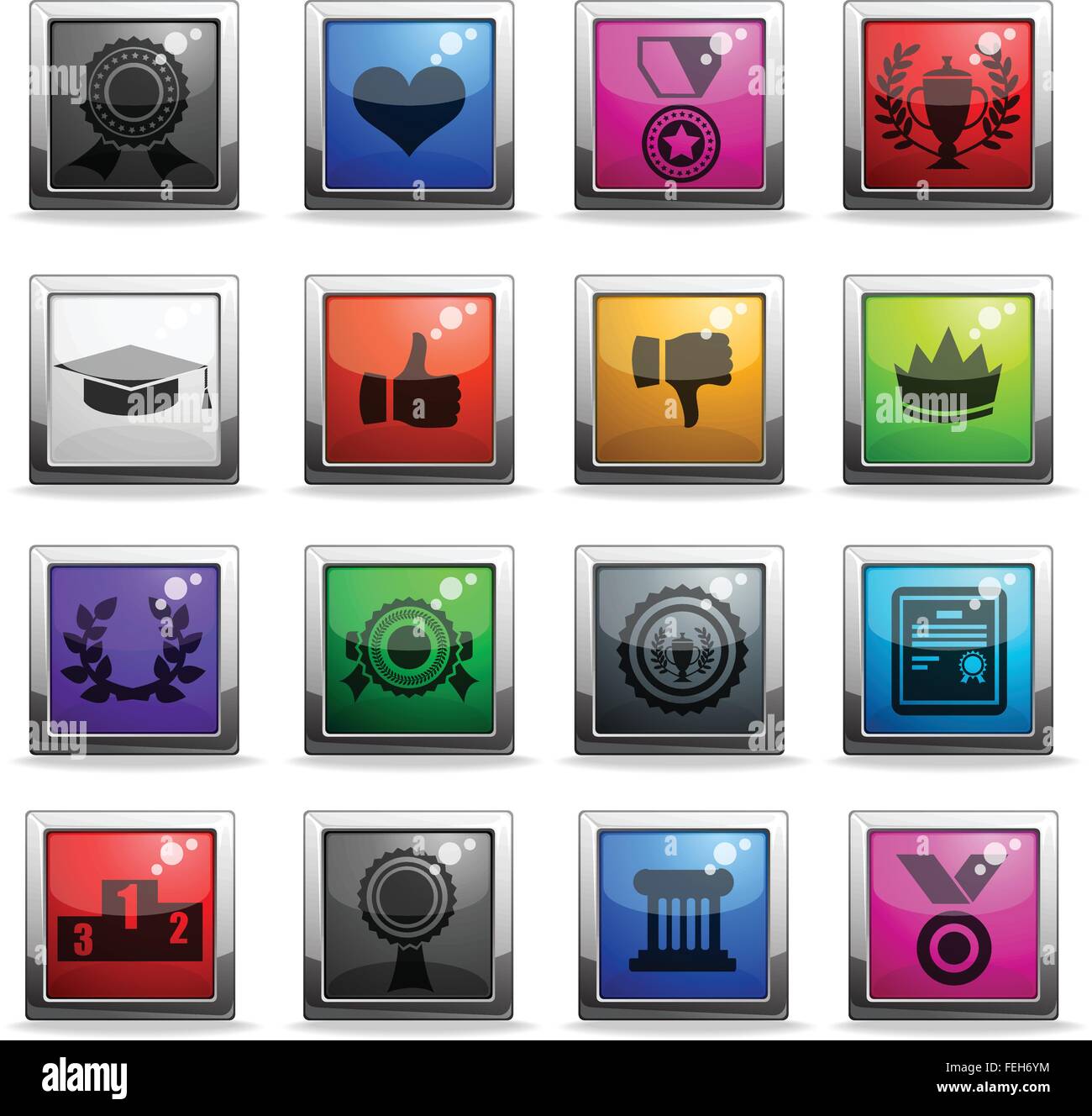 Trophy and prize icon set Stock Vector Image & Art - Alamy