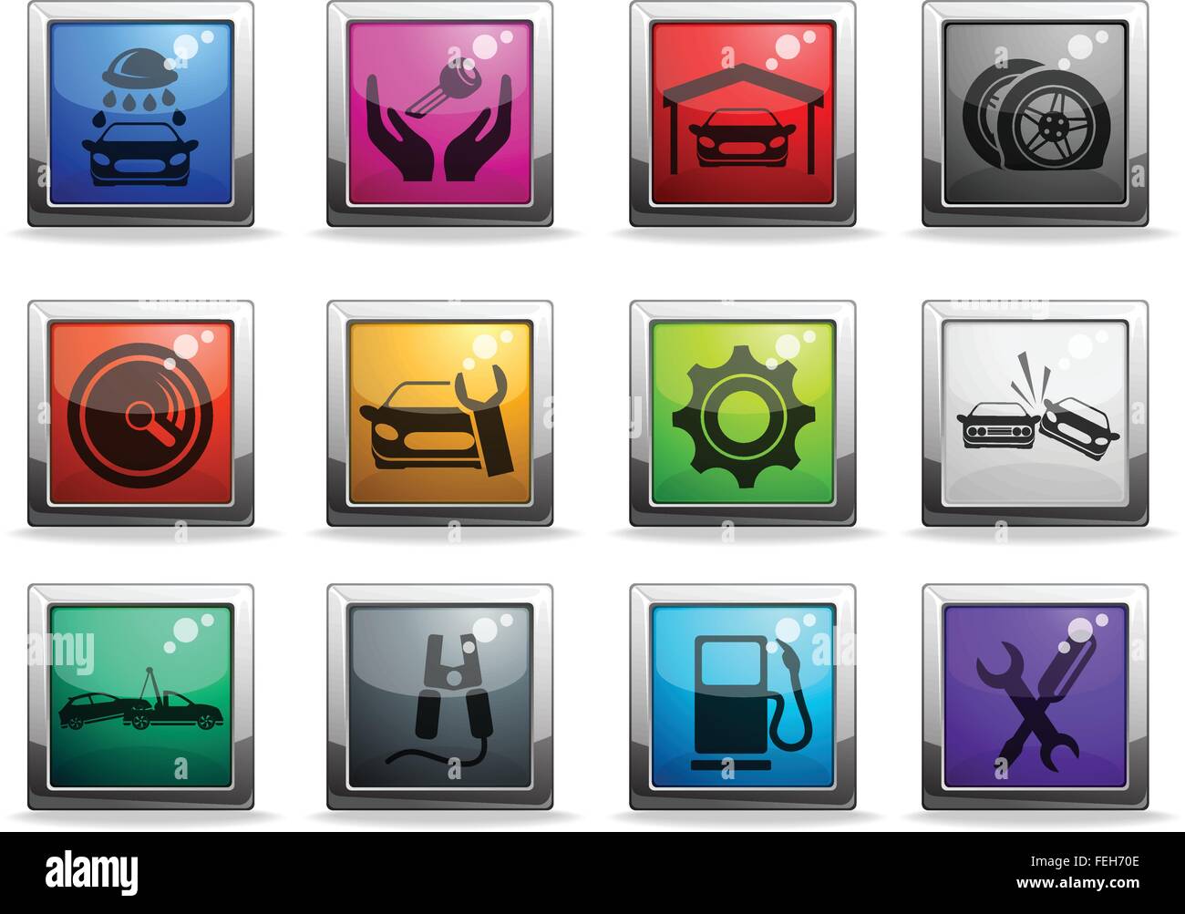 Car interface icons set Stock Vector Image & Art - Alamy