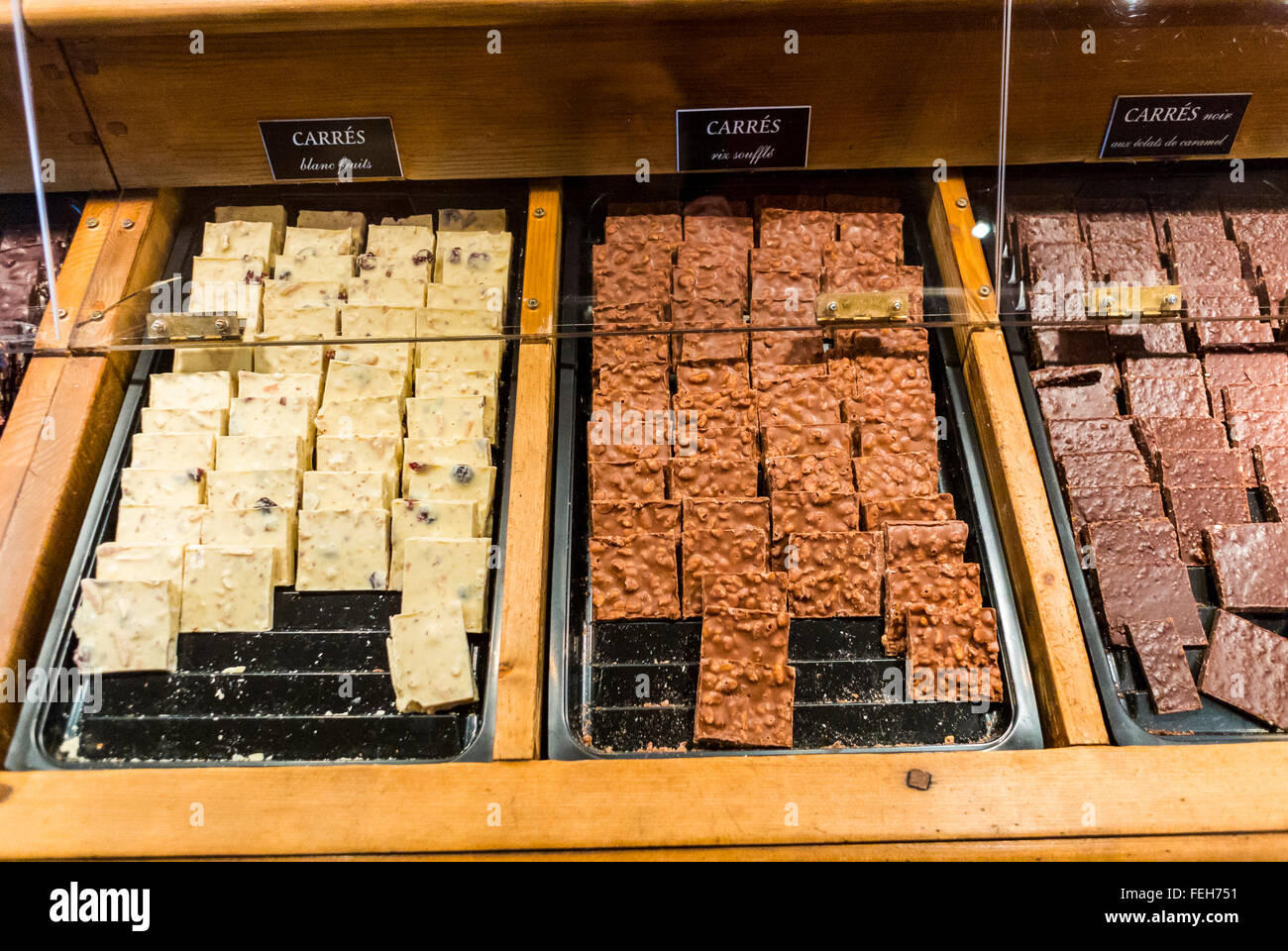 Paris, France, Detail, Food Display, Le Marais, Chocolate SHop, French Chocolatier, 'Maison Geroges Larnicol' Stock Photo