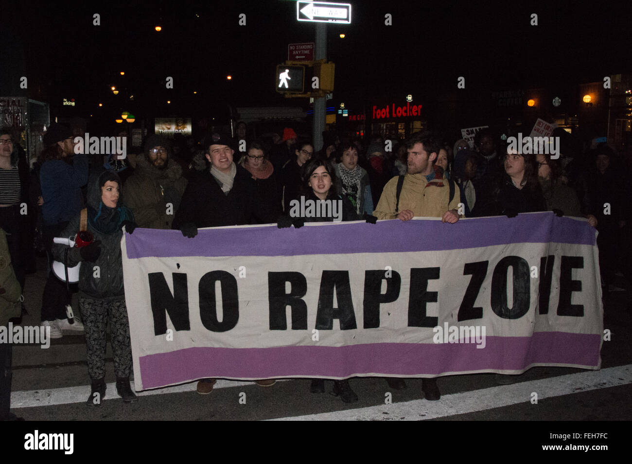 New York, USA. 6th February, 2016. Anti-rape activists march through ...