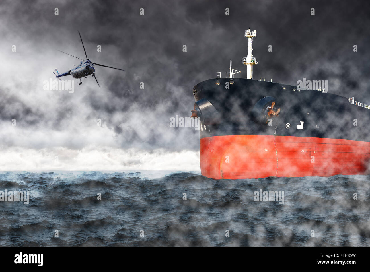Stormy Rescue A helicopter rescue mission in difficult stormy weather Stock Photo - Alamy