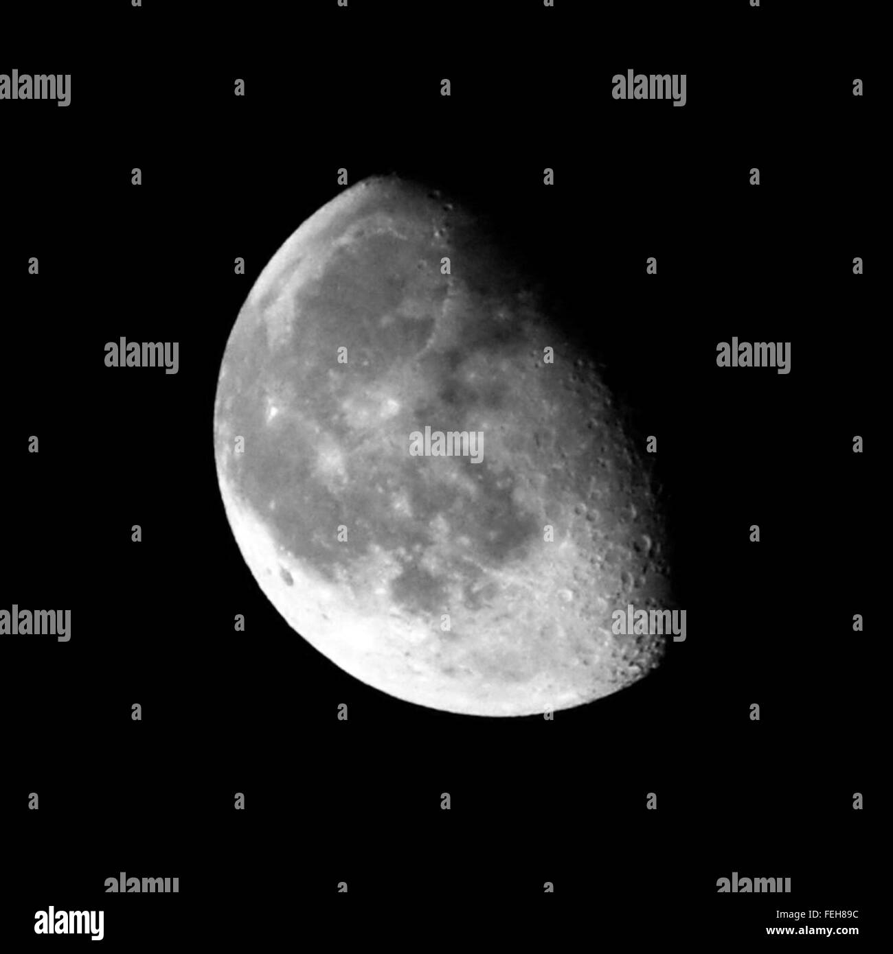 The Moon. Image of the waning gibbous Stock Photo Alamy