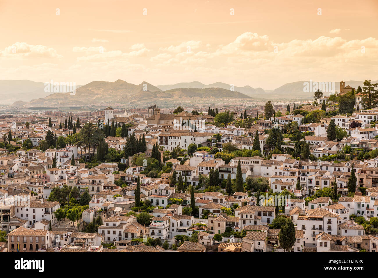 Houses in the city of Granada, Andalusia, Spain Stock Photo