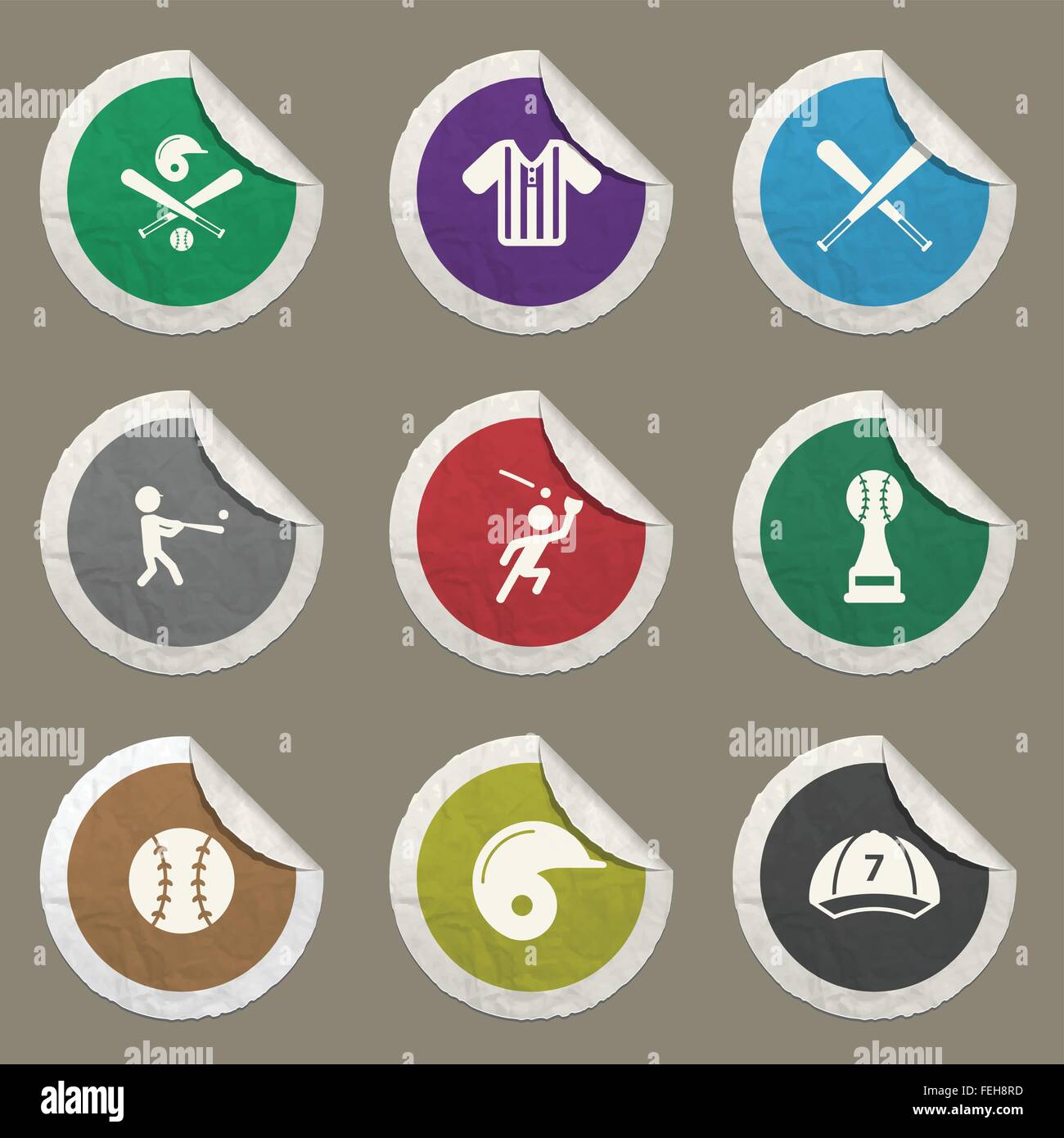 Baseball simply icons Stock Vector Image & Art - Alamy