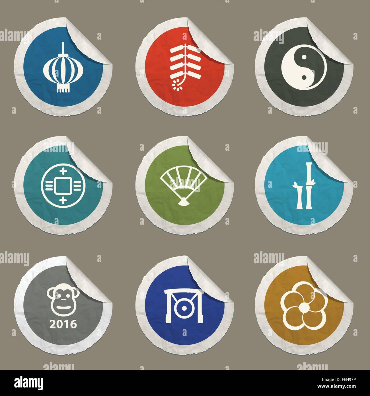 Chinese New Year simply icons Stock Vector Image & Art - Alamy