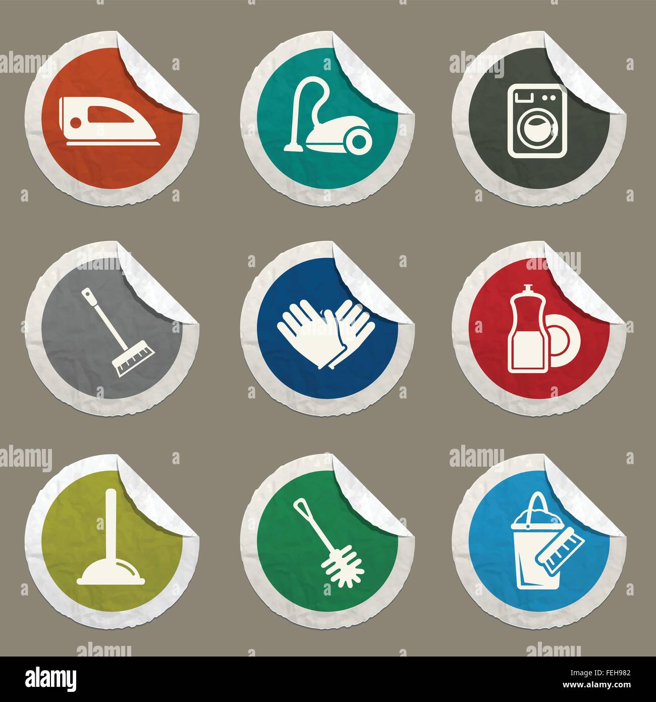 Cleaning service simply icons Stock Vector Image & Art - Alamy