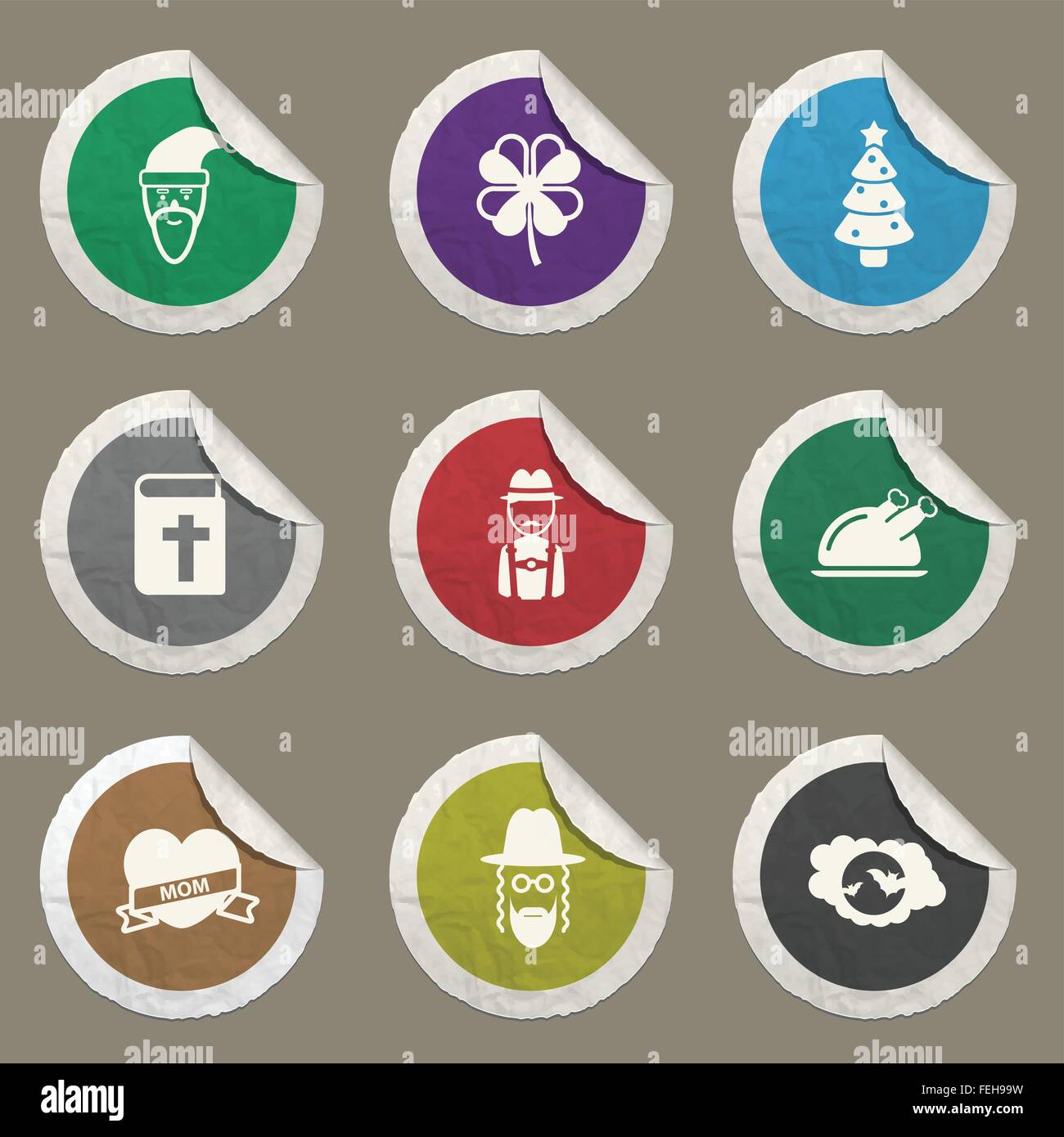 Holidays simply icons Stock Vector Image & Art - Alamy