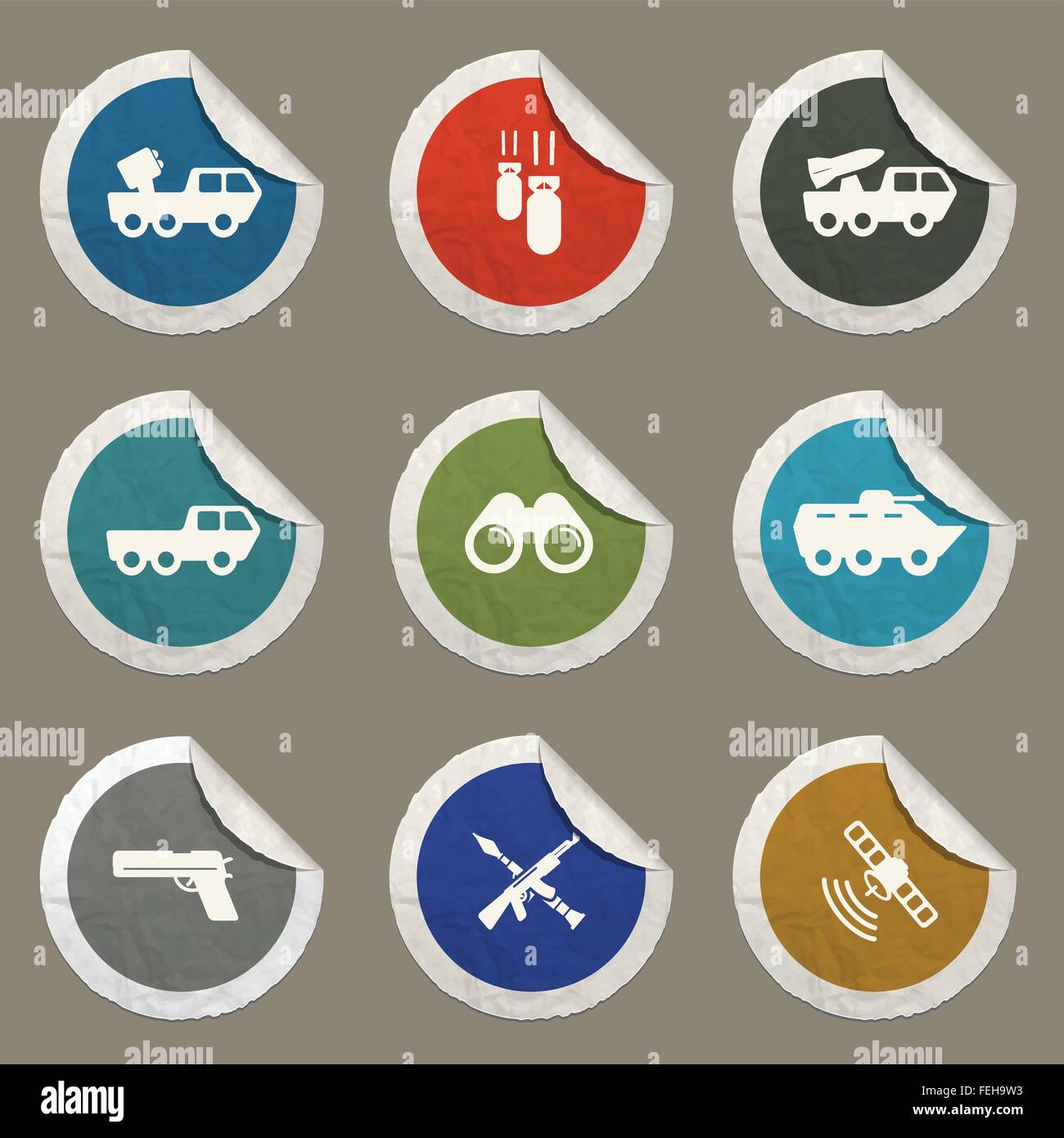 Military simply icons Stock Vector