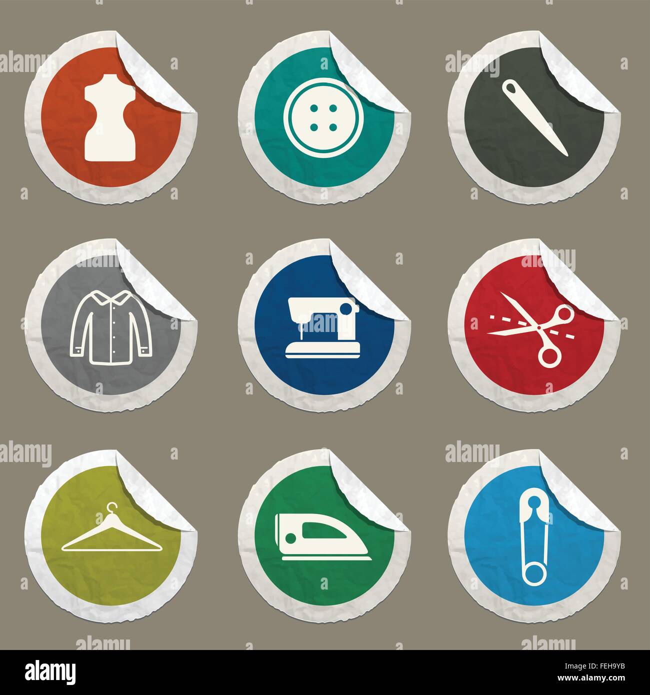 Tailoring simply icons Stock Vector Image & Art - Alamy