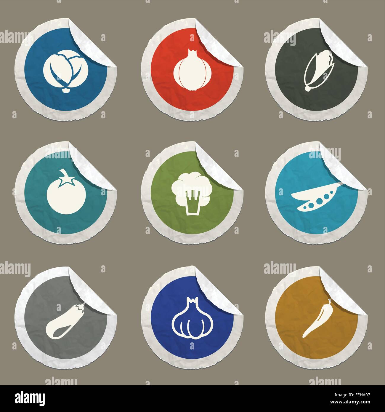 Vegetables simply icons Stock Vector Image & Art - Alamy