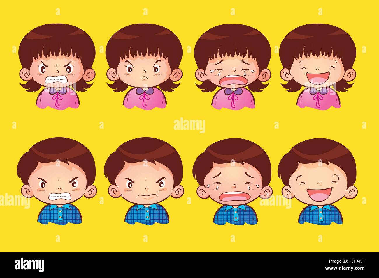 vector cute cartoon character element Illustration Stock Vector