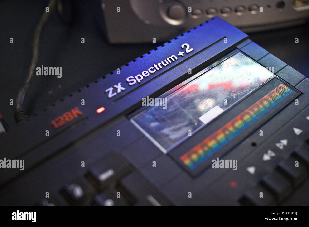 Detail of ZX Spectrum +2 on display at Eurogamer expo. Stock Photo