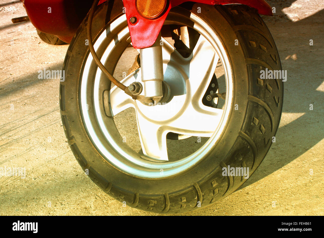 scooter wheel and tire Stock Photo