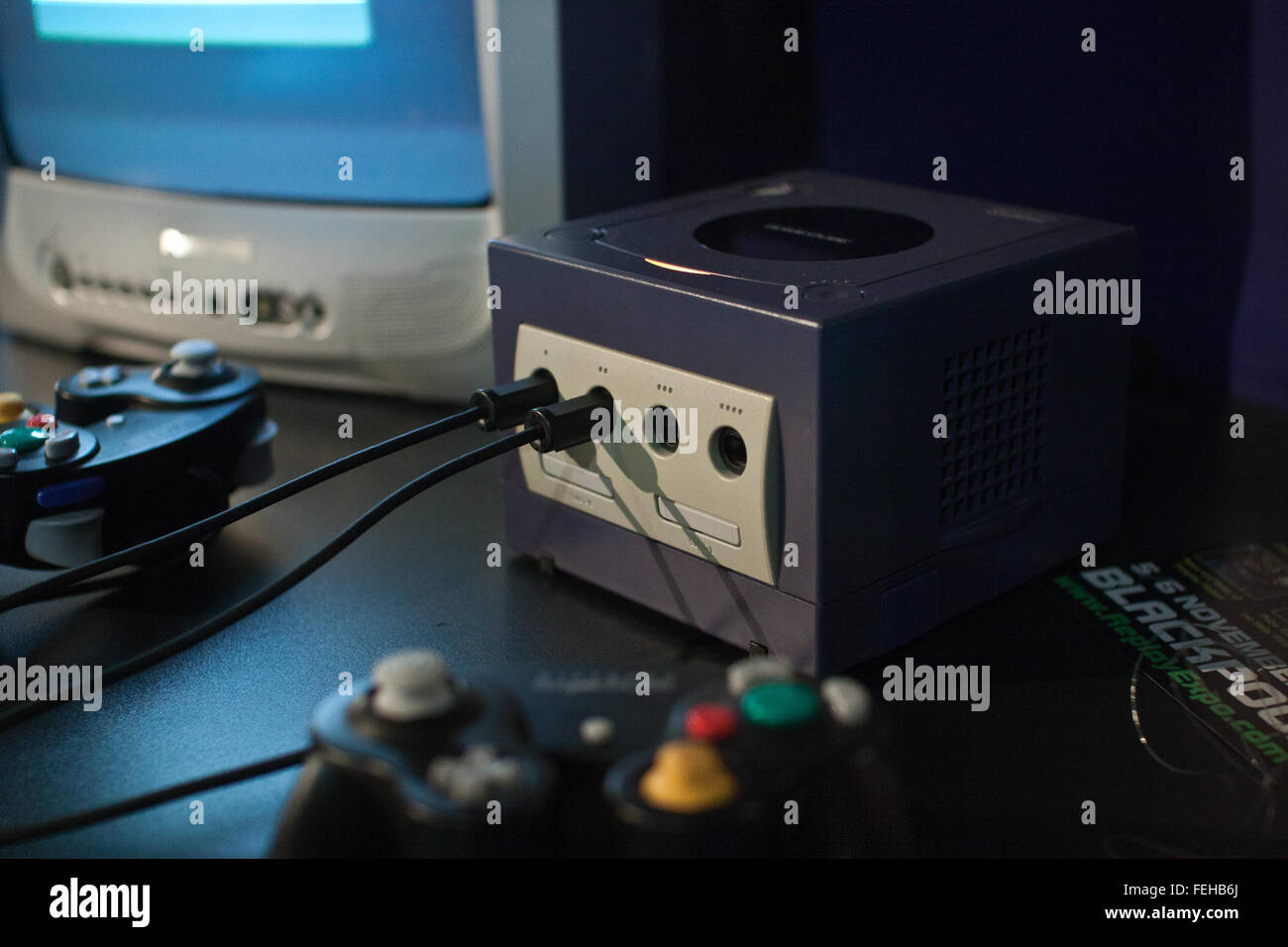 Nintendo Gamecube on display at Eurogamer expo. Stock Photo