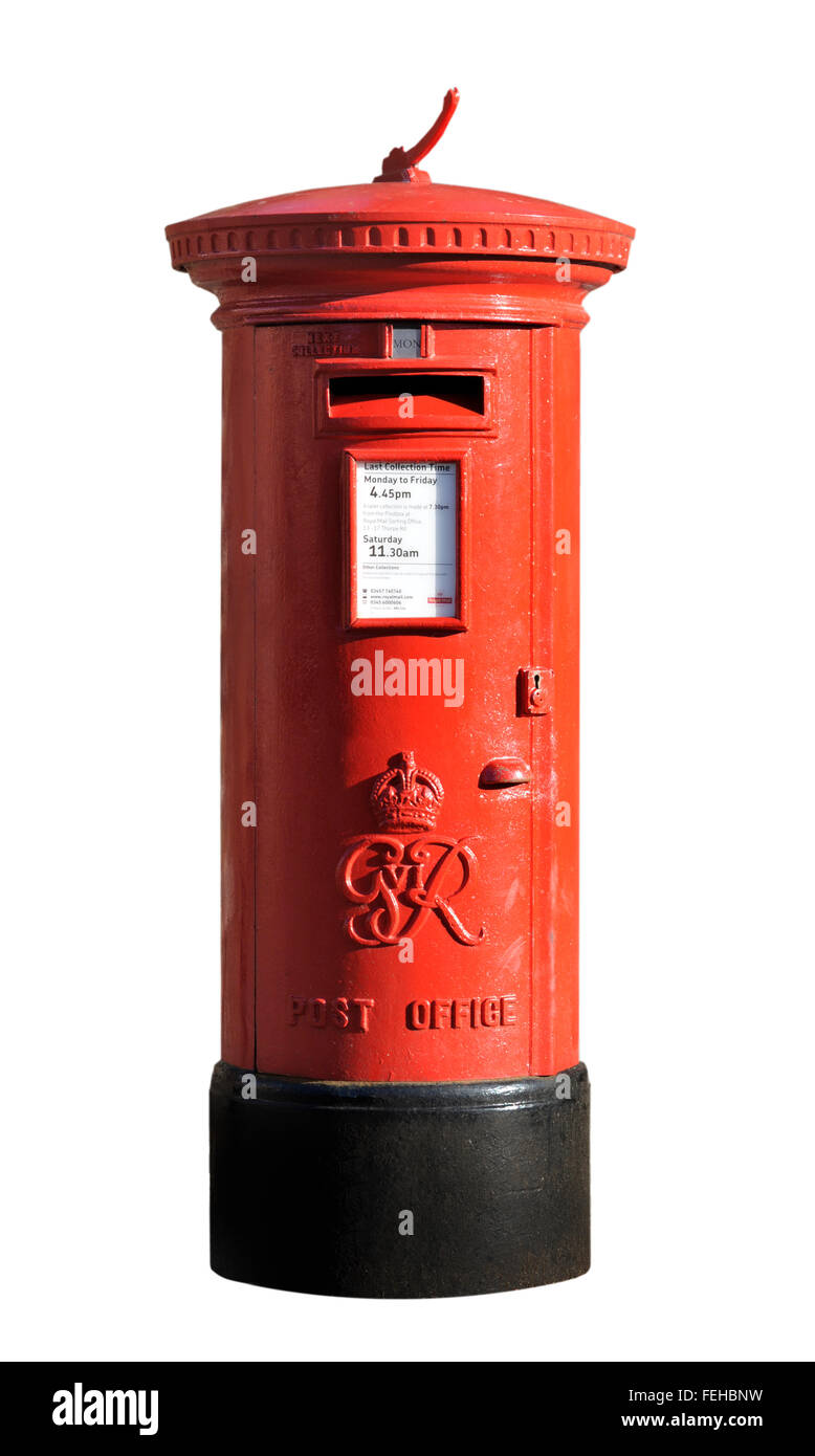 George VI pillar box or post box. Stock Photo