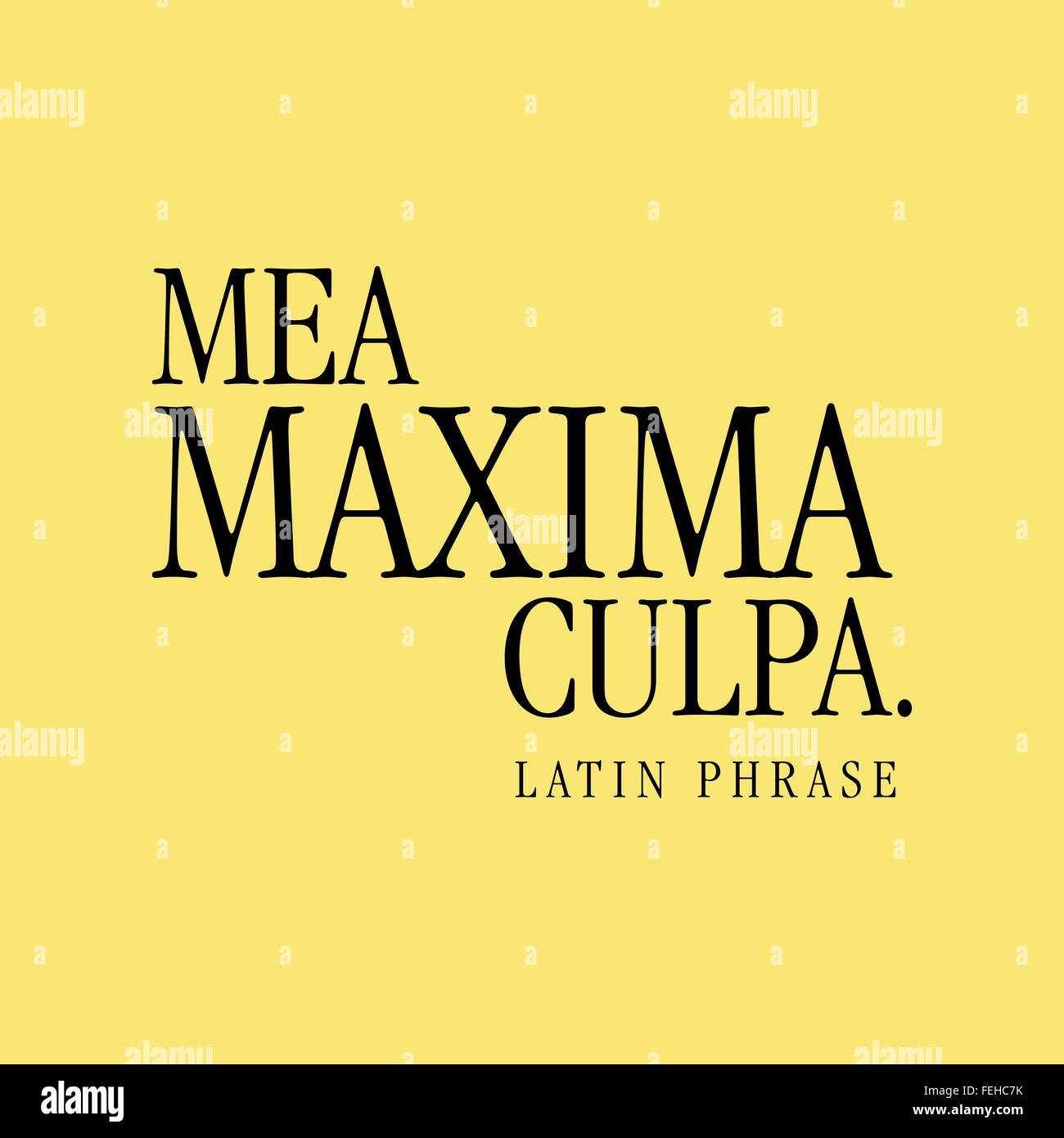 'Mea Maxima Culpa.' Latin Phrase Stock Vector
