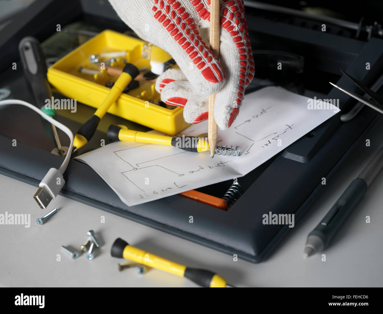 Hand Of Engineer Stock Photo Alamy