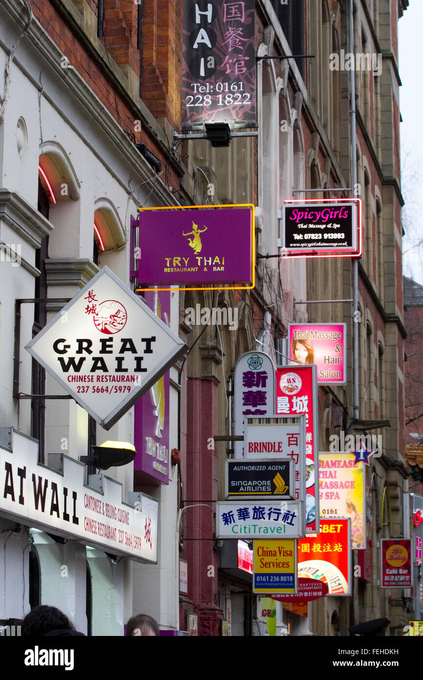 Chinatown manchester sign neon hi-res stock photography and images