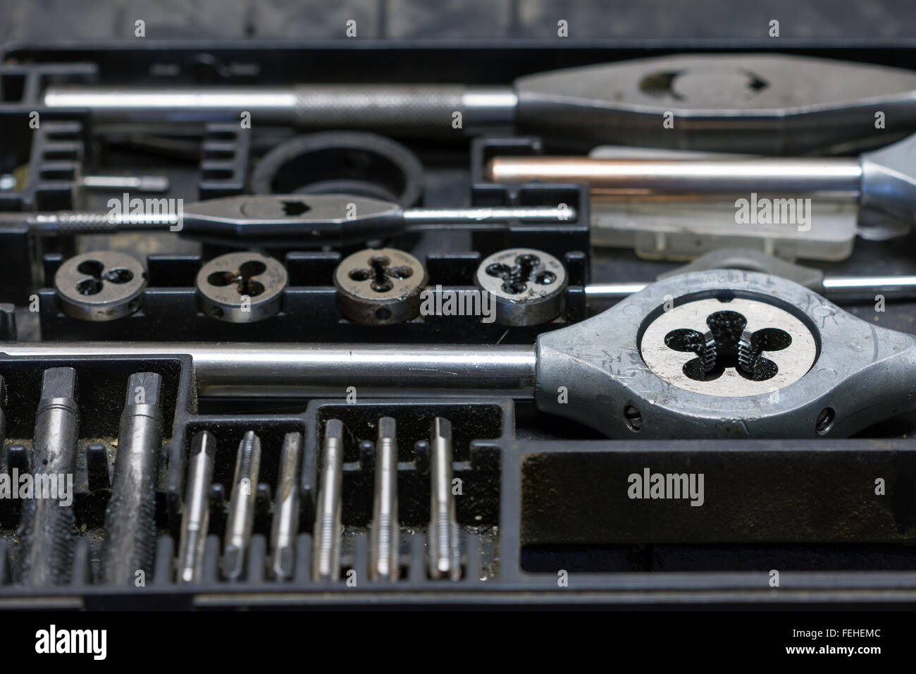 Screw taps - hand tool Stock Photo