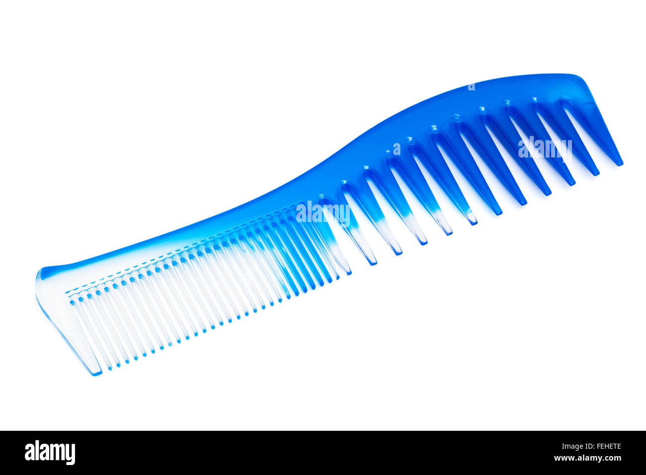 blue plastic comb on a white background Stock Photo Alamy