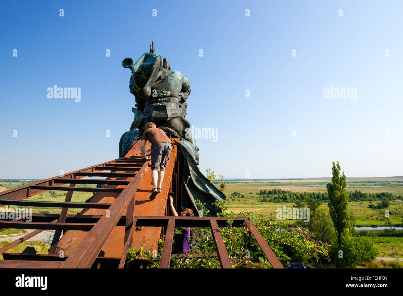 Soviet monument of 1975 to the 1st Cavalry Army of Budyonny' (Konarmia) near Olesko, Lviv Region, Ukraine Stock Photo