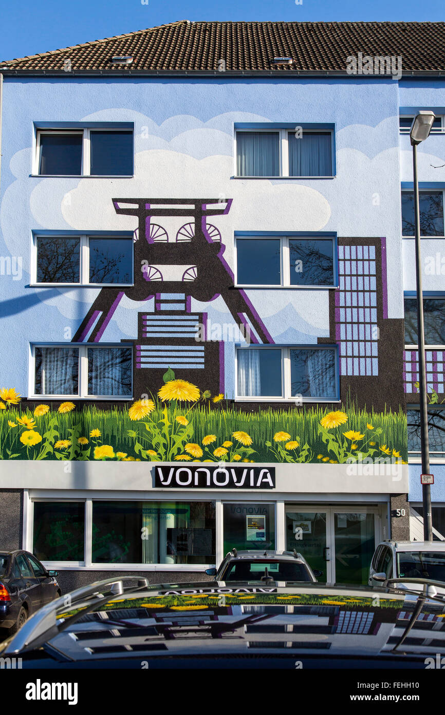 Housing companies Vonovia, Quartier office in Elting quarter, Essen, North City, Essen, Germany Stock Photo