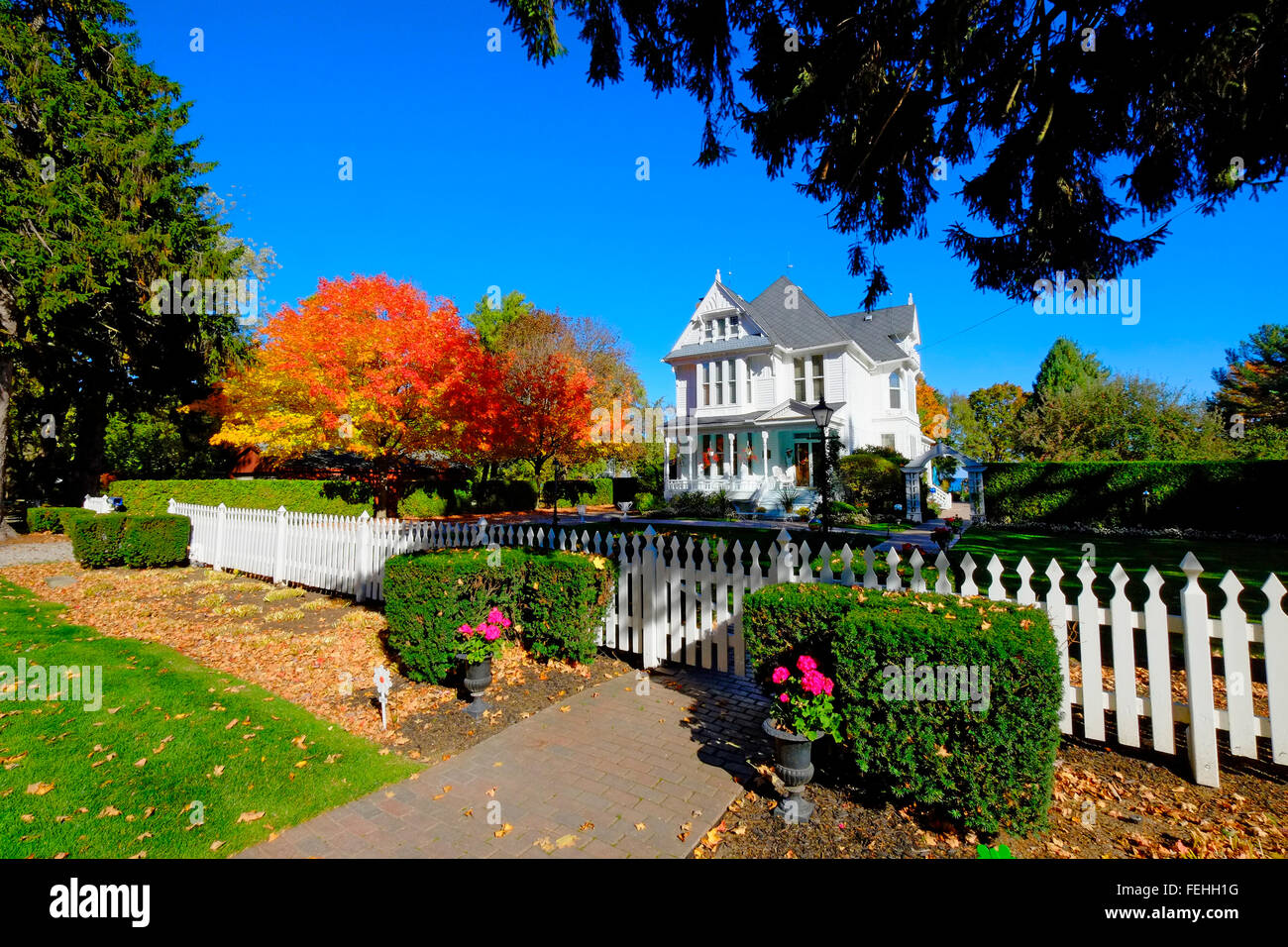 Victorian home in autumn setting Stock Photo - Alamy