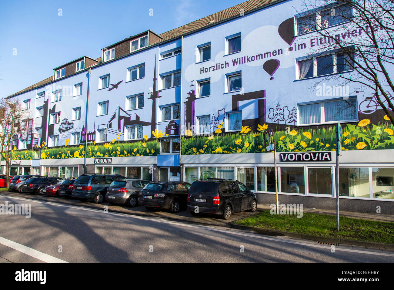 Housing companies Vonovia, Quartier office in Elting quarter, Essen, North City, Essen, Germany Stock Photo