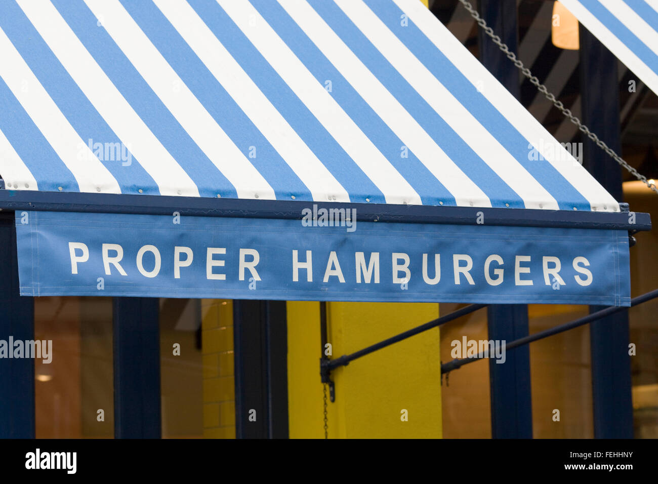 Proper Hamburger Awning Stock Photo