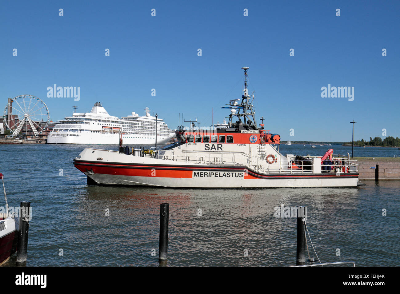The Finnish Lifeboat Society rescue cruiser Jenny Wihuri in Helsinki, Finland. Stock Photo
