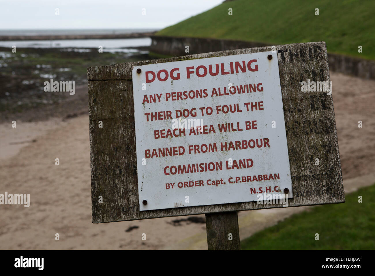 A sign warns of dog fouling at North Sunderland in Northumberland