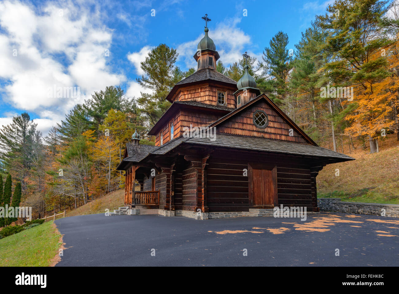 The old wooden Ukrainian church catskill new york state USA Stock