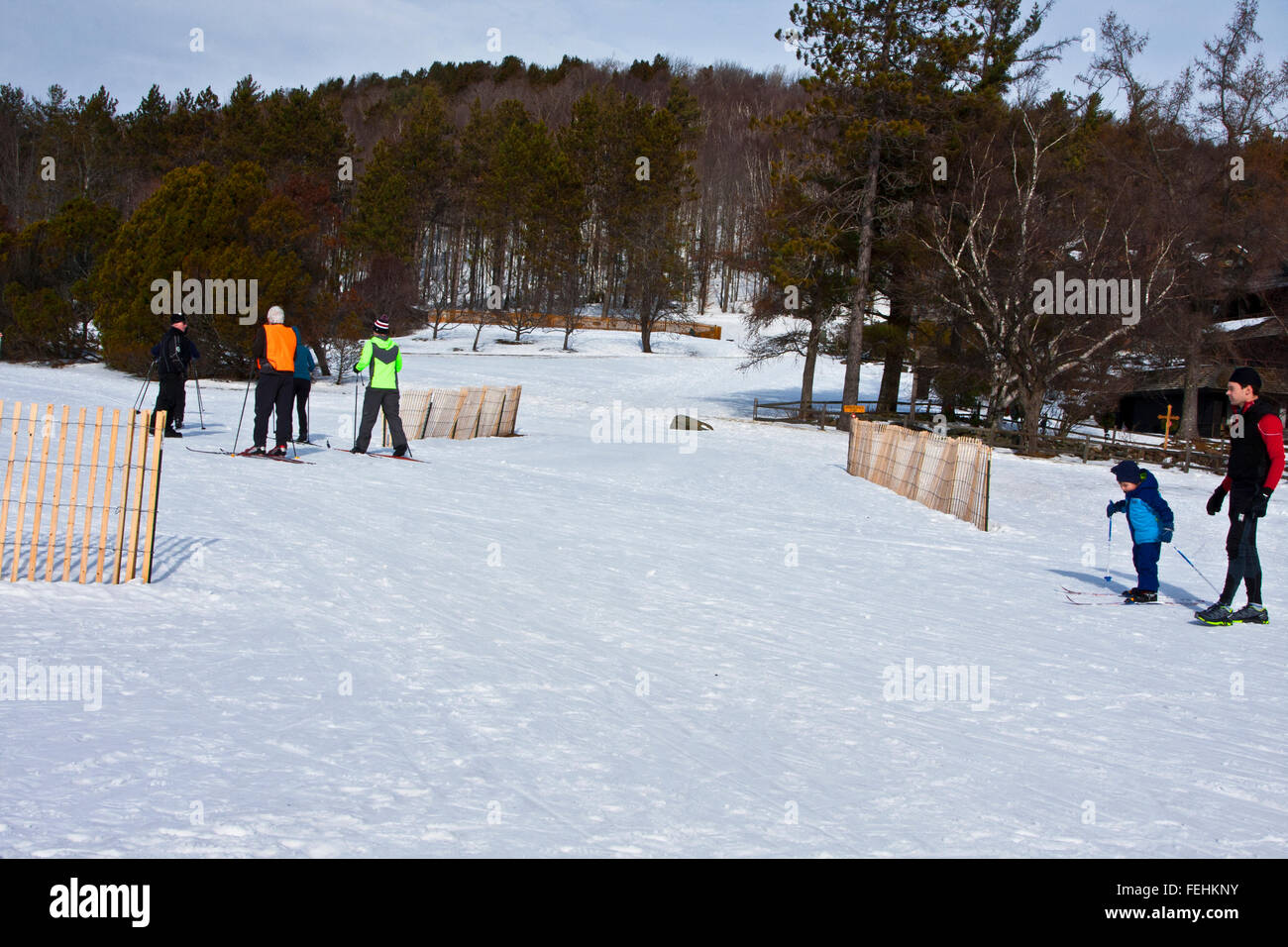 The Von Trapp Family Lodge in Stowe Vermont, USA, cross country skiers