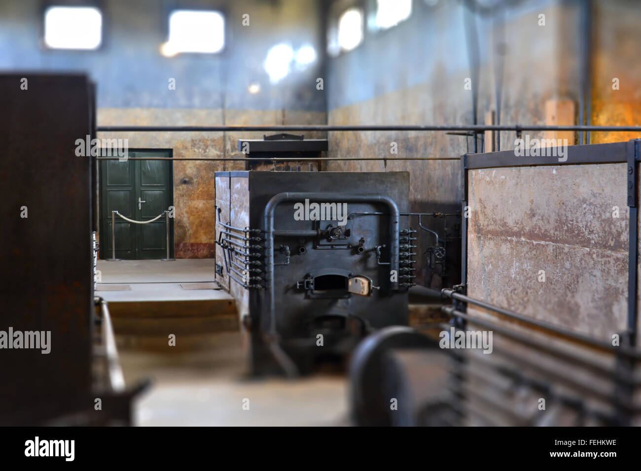 The oven at the crematorium at the Terezin concentration camp in the Czech Republic. Stock Photo