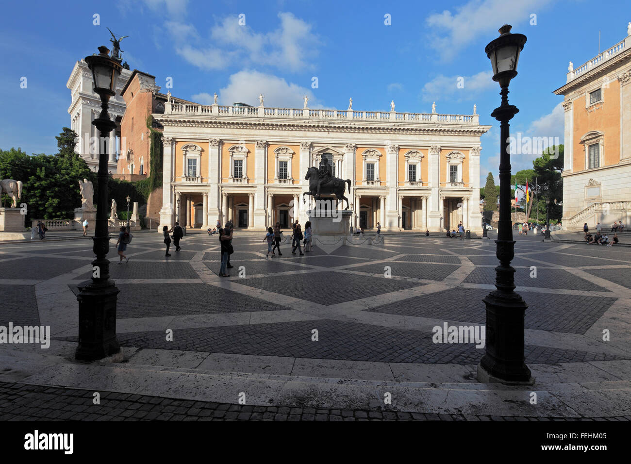 The Palazzo Nuovo of the Capitoline Museums (Musei Capitolini) in Piazza del Campidoglio, on the Capitoline Hill in Rome, Italy Stock Photo