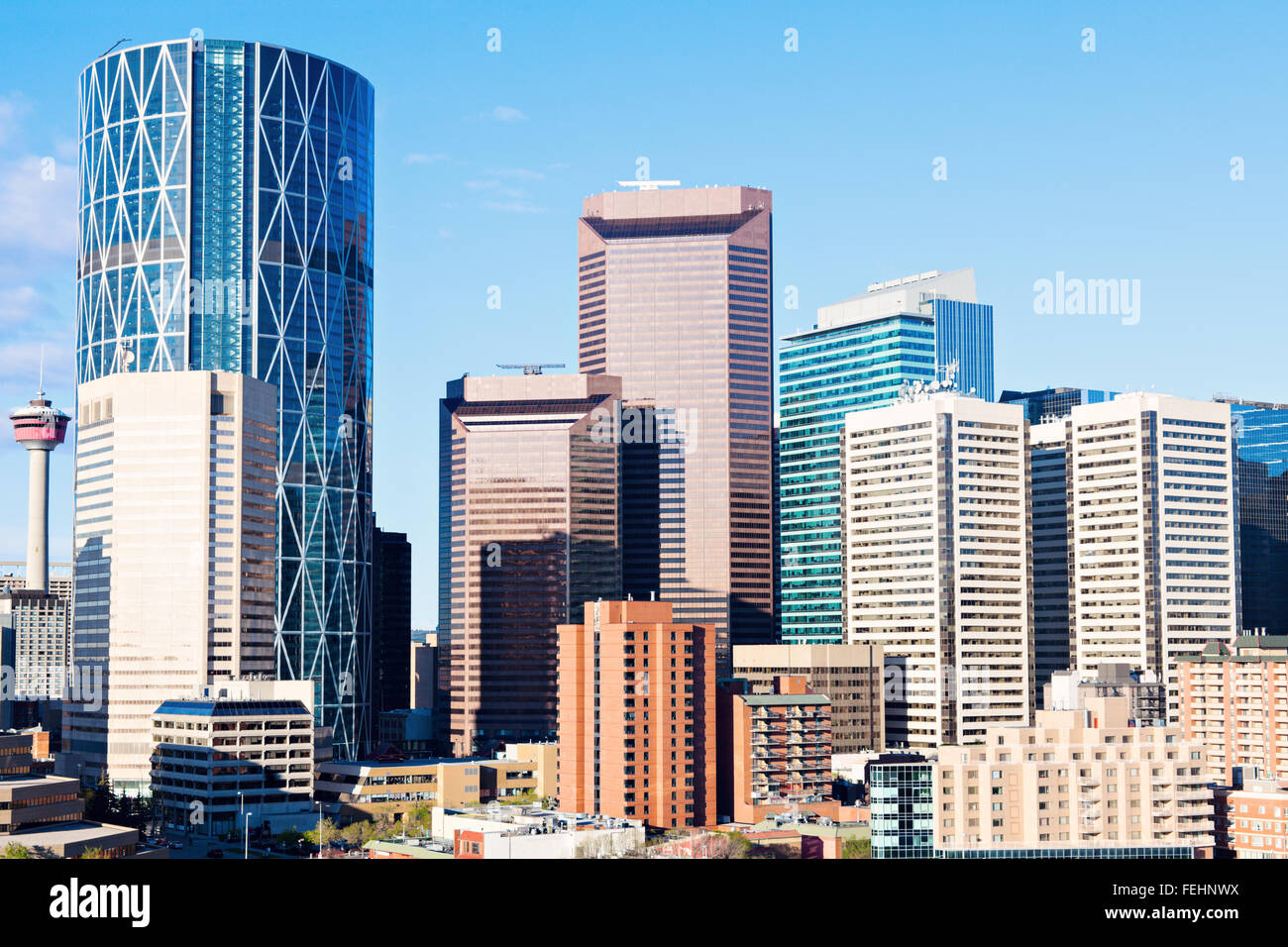 Panorama of modern Calgary skyline Stock Photo