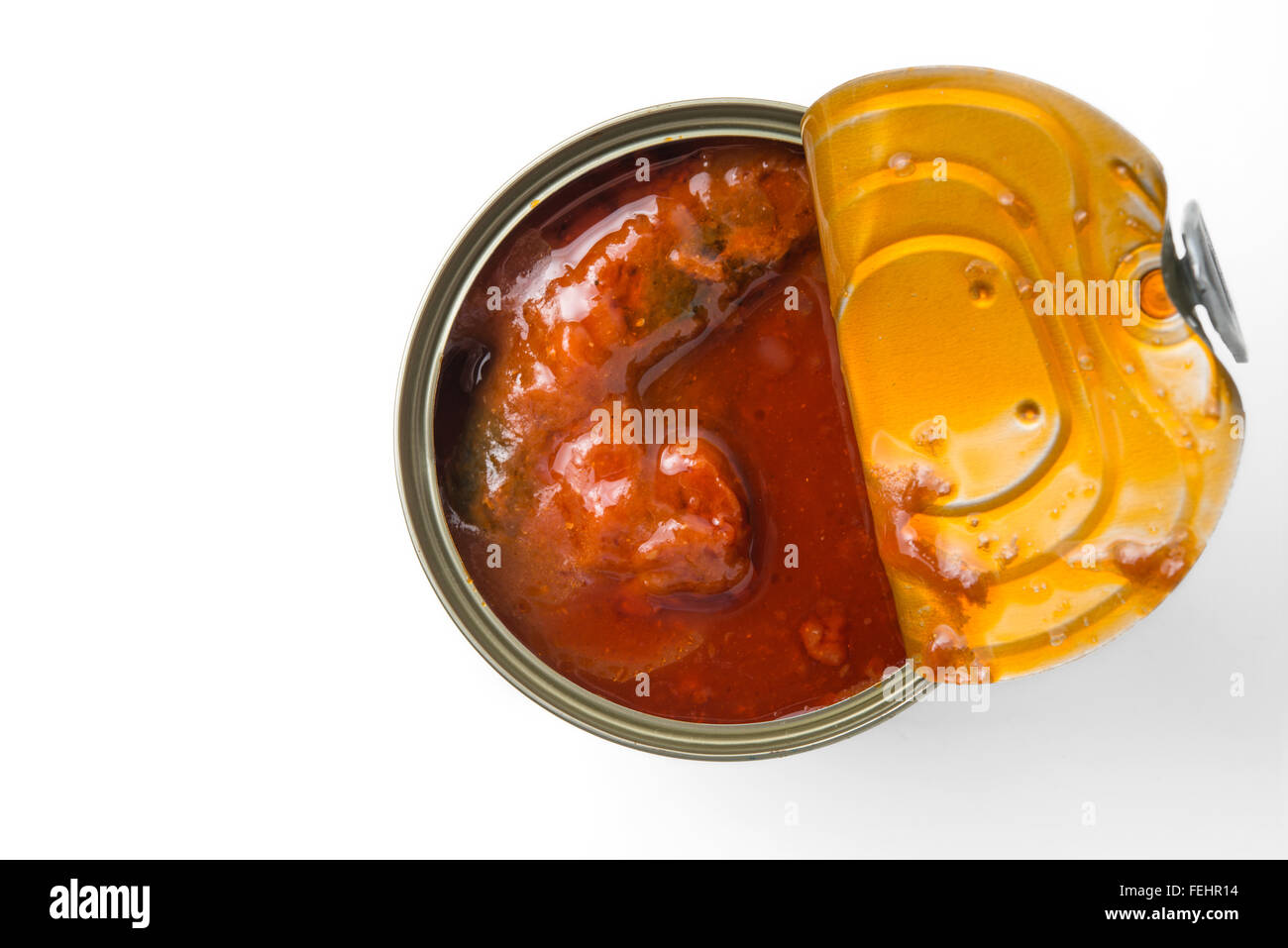 open can of sardines in tomato sauce Stock Photo Alamy