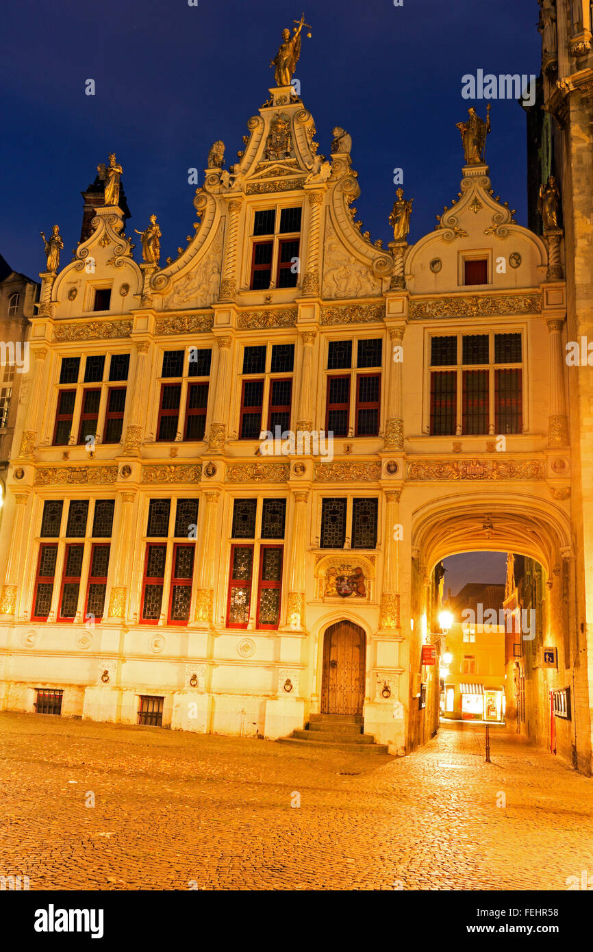 Blinde-Ezelstraat from Burg Square. Bruges, Flemish Region, Belgium Stock Photo