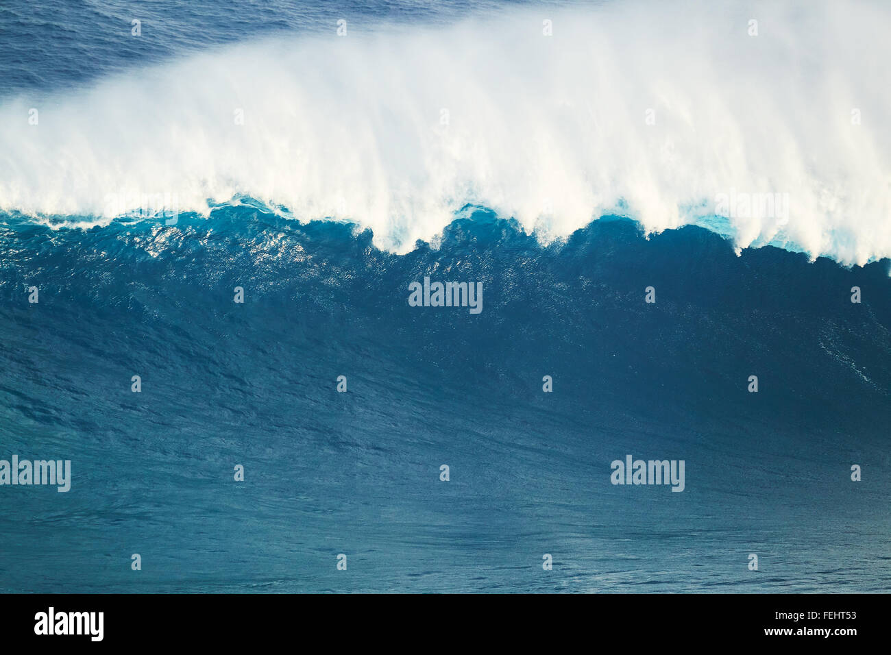 Giant Powerful Blue Ocean Wave Stock Photo