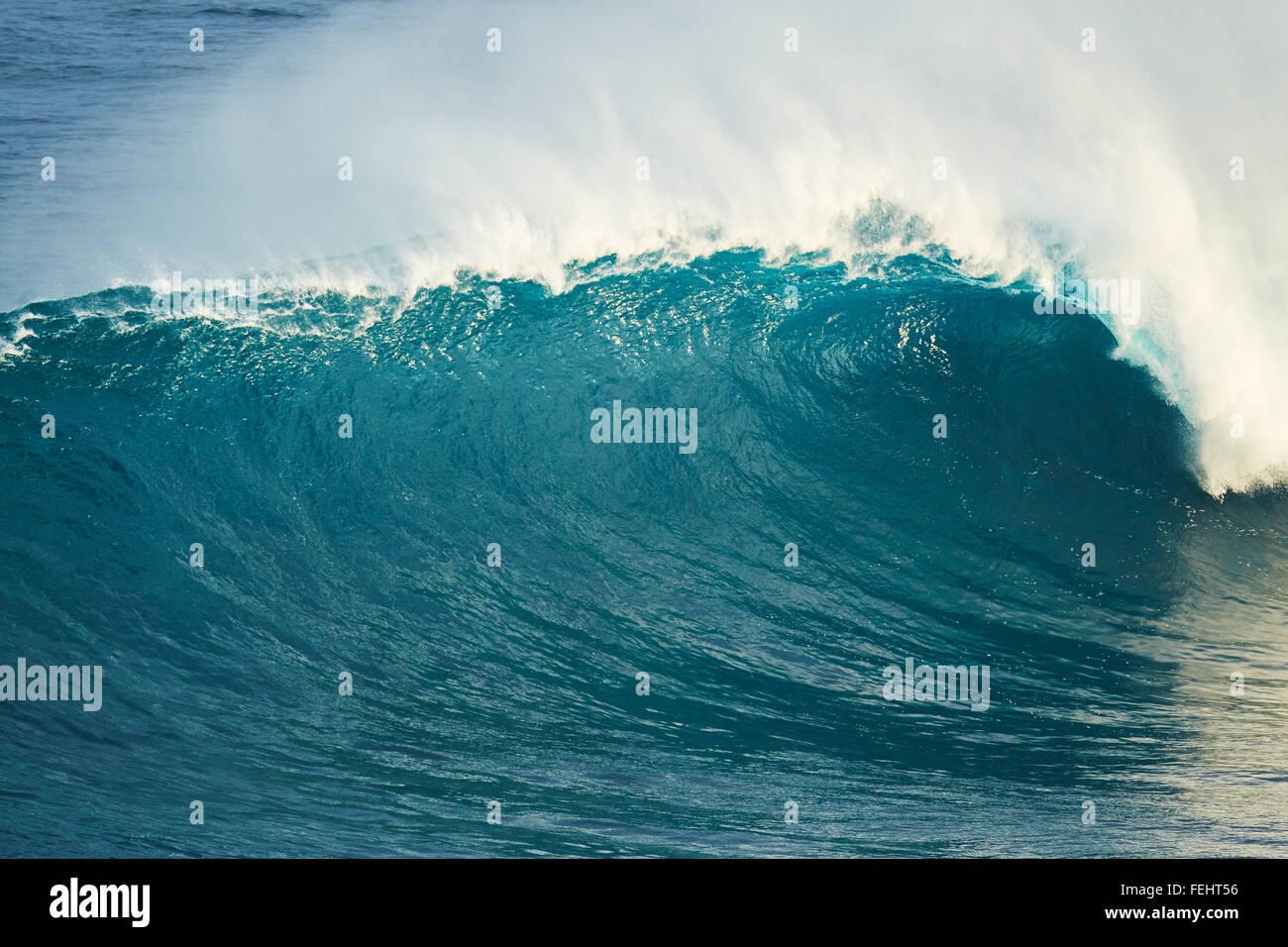 Powerful Blue Ocean Wave Stock Photo