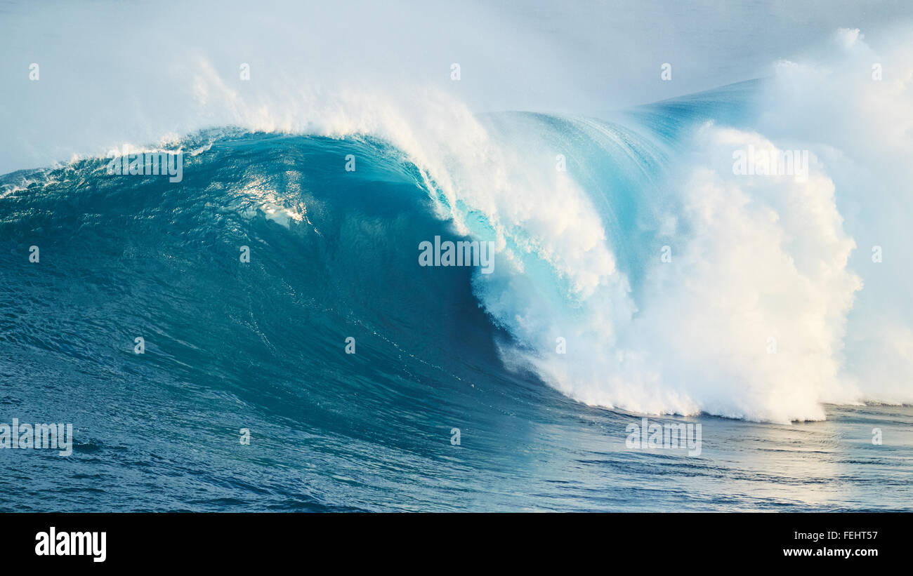 Powerful Blue Ocean Wave Stock Photo