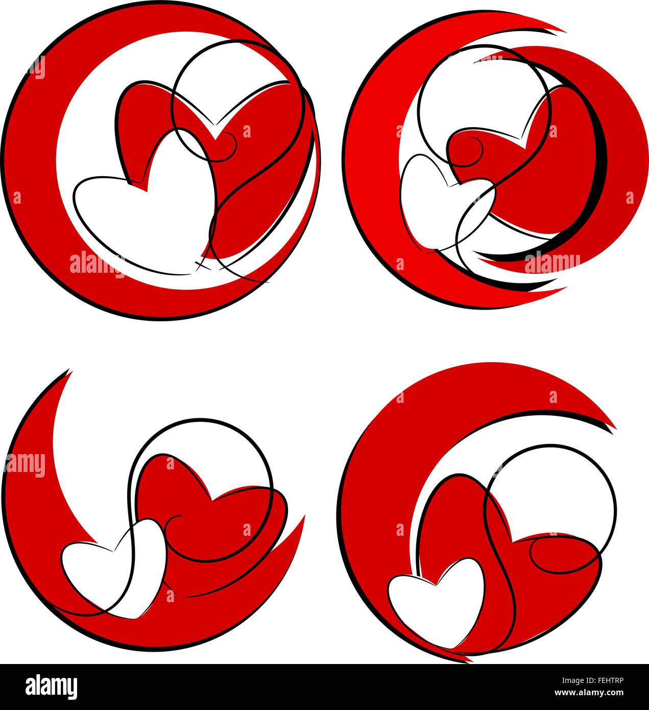 Red heart illustration Stock Vector Image & Art - Alamy
