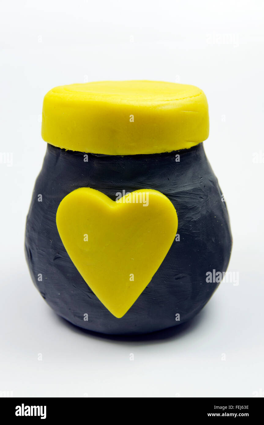 Copy of Marmite Jar made from Play-Doh. Stock Photo